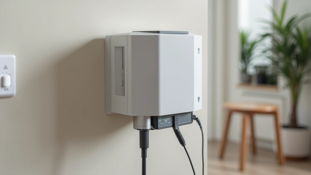 Boîtier box internet fibre avec câbles de connexion installés dans une maison