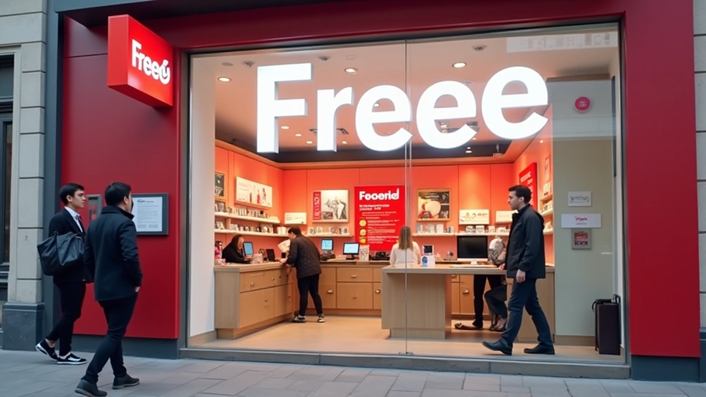 Logo Free Mobile affichant le nom de l'opérateur avec design épuré